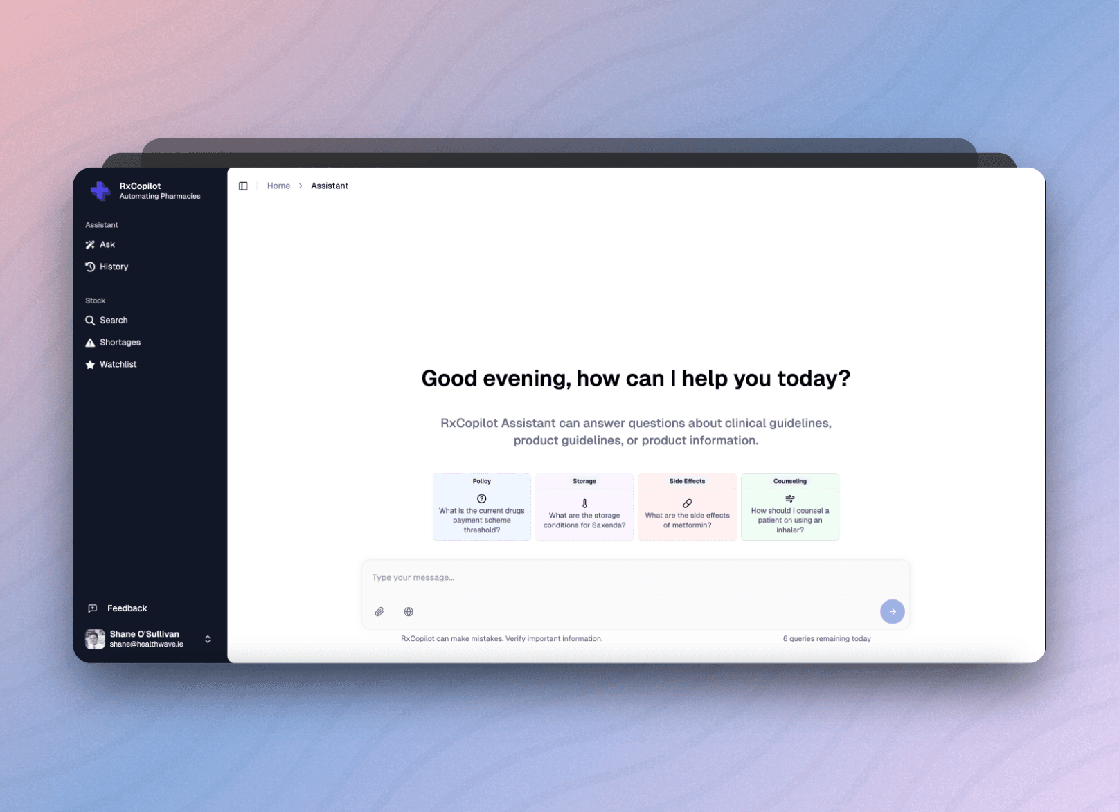 RxCopilot Assistant Interface